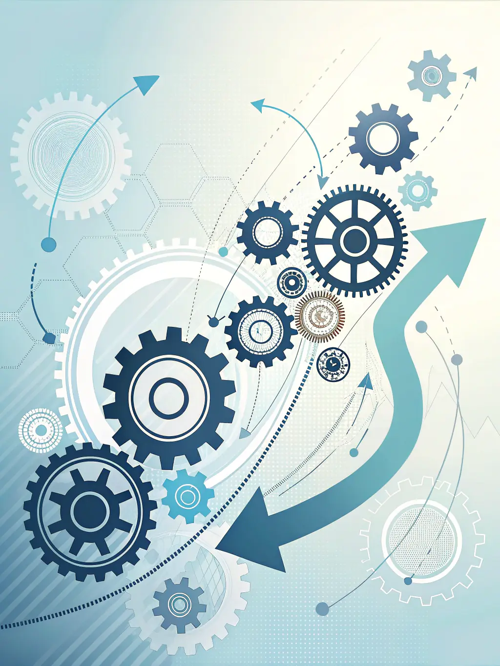 An illustration of interconnected digital workflows and automation icons on a sleek dashboard, representing the seamless integration of various business processes.